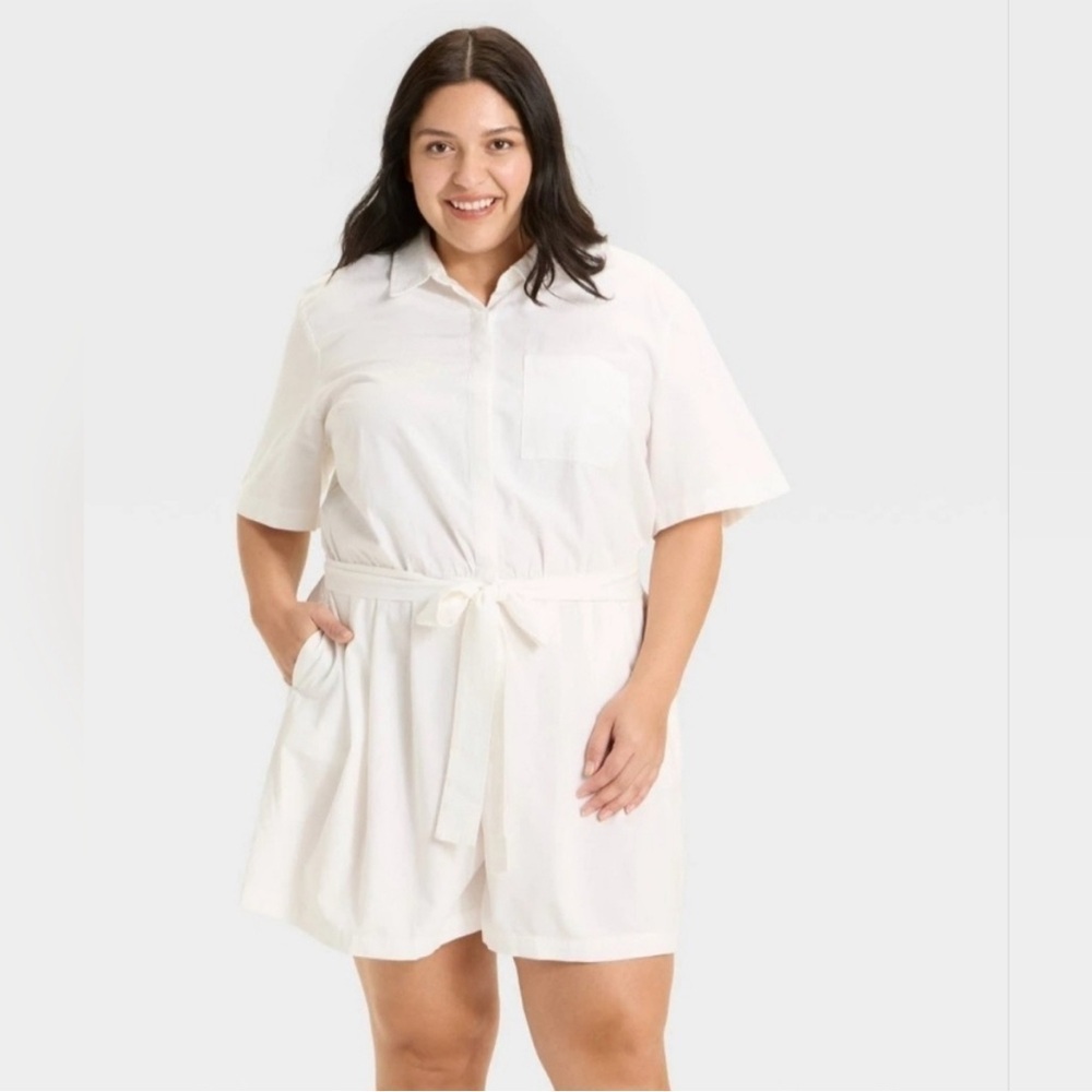 Ava & Viv white Short Sleeve Romper